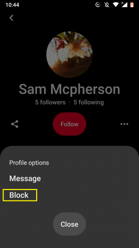 Bloquear a alguien en Pinterest para Android tras las últimas actualizaciones de la aplicación de 2019. 
