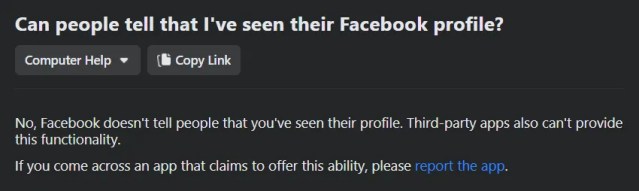 ¿Puede la gente saber que he visto su perfil de Facebook?