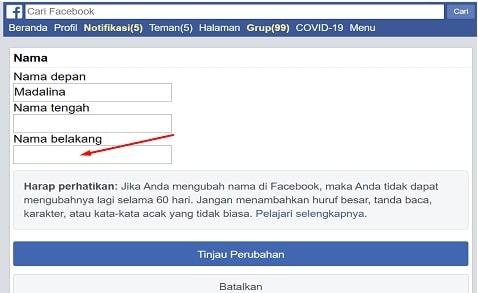 Truco para cambiar el apellido del perfil de Facebook