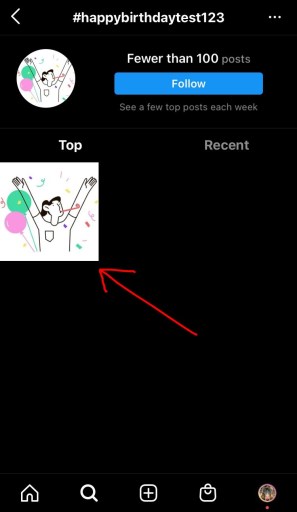 Resultado de la búsqueda de hashtags en Instagram