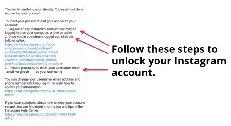 Recuperar la cuenta de Instagram