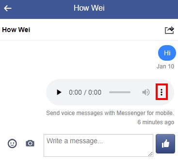 Descargar el mensaje de voz de Facebook Messenger