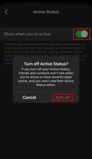 Cómo aparecer sin conexión en Facebook Messenger