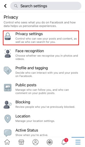 Configuración de la privacidad de Facebook