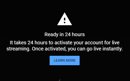 YouTube 24 horas para activar tu cuenta para la transmisión en directo