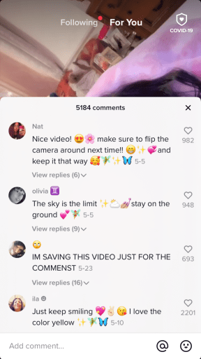 Comentarios de hadas en TikTok