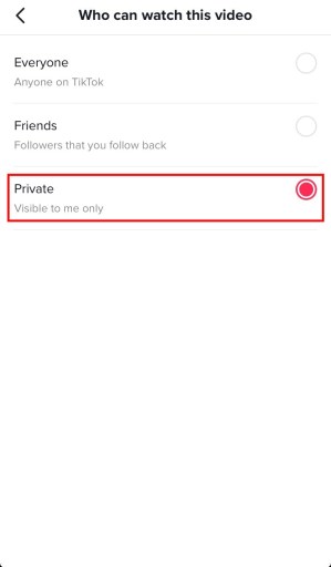 Cómo ocultar vídeos en TikTok