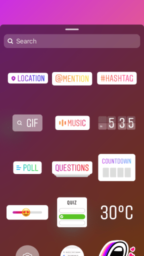 Pegatina musical de Instagram