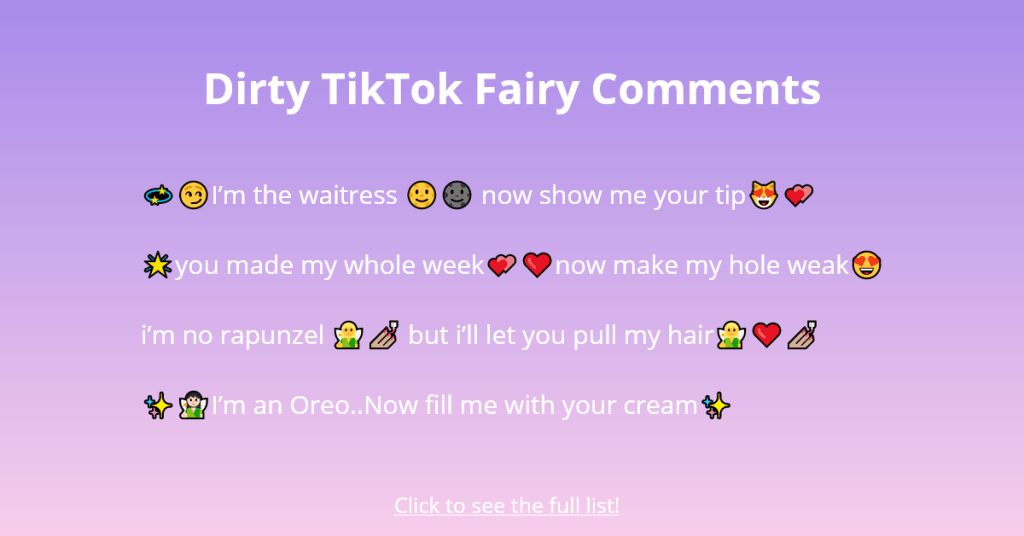 Comentarios sucios de hadas en TikTok