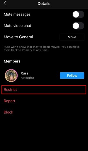 Restricción de Instagram
