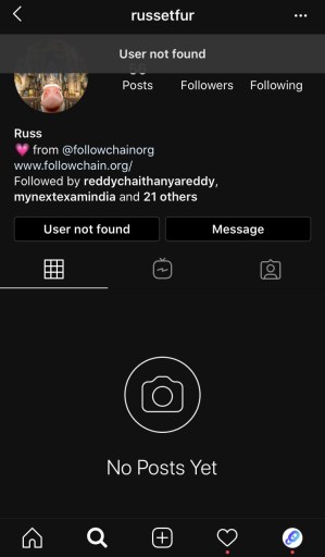 Instagram bloqueado
