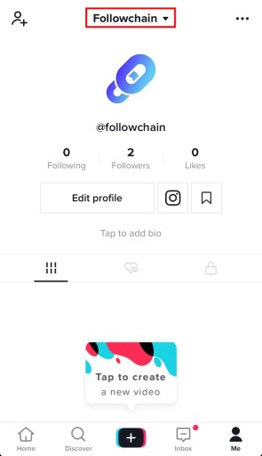 Cambio de cuenta en TikTok