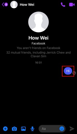 Mensaje de Facebook messenger