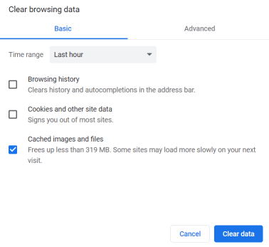 Limpiar la caché en Google Chrome