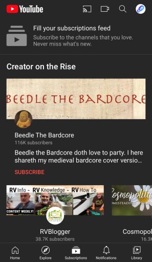 Fuente de suscripciones de YouTube