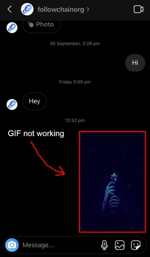 El GIF no funciona en Instagram