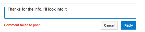 No se pudo publicar el comentario en YouTube