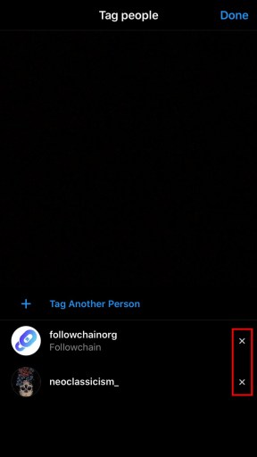 Eliminar el etiquetado de Instagram