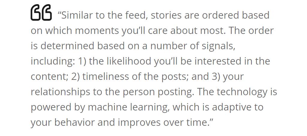 Orden de las historias de Instagram