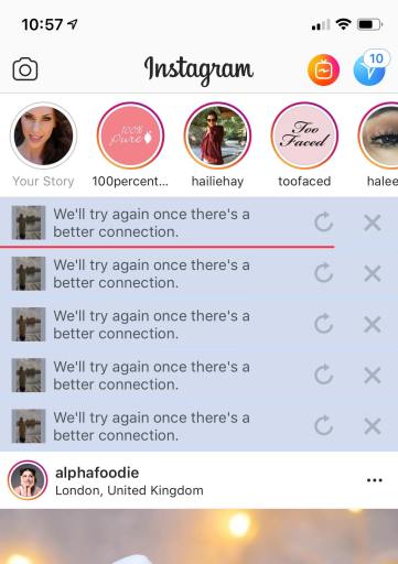 El vídeo no se sube a Instagram