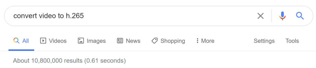 Convertir vídeo a h.625