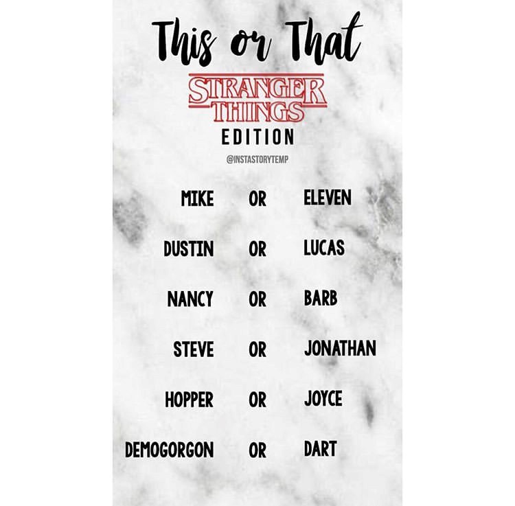 Instagram esto o aquello Edición de Stranger Things