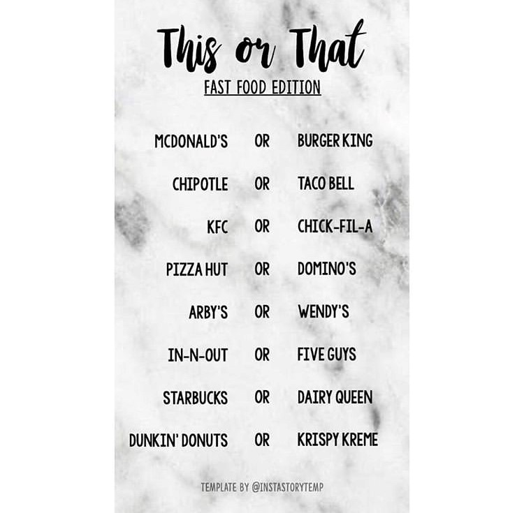 Edición de Instagram de esta o aquella comida rápida