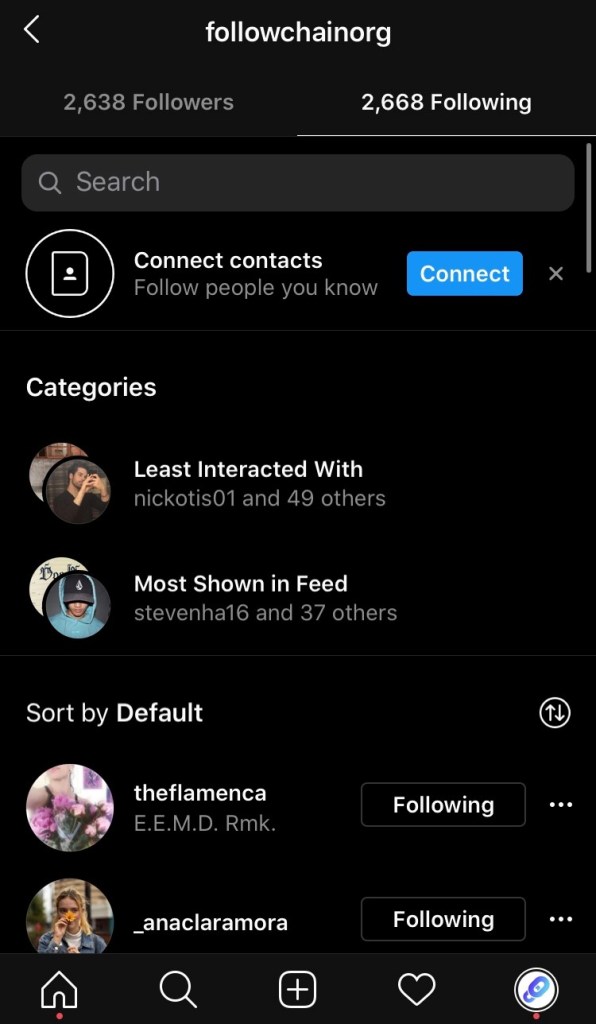 Dejar de seguir a los usuarios de Instagram