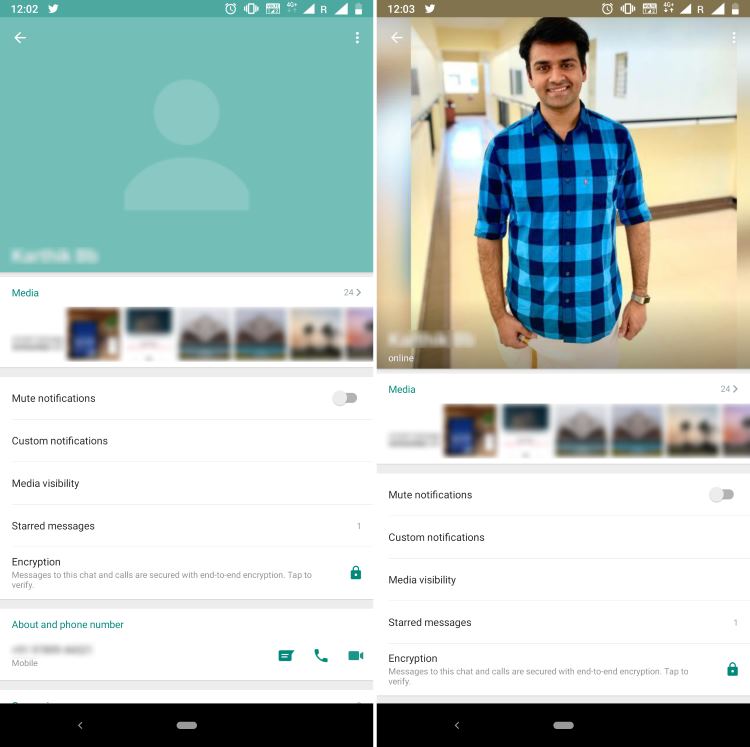 Página de perfil de WhatsApp