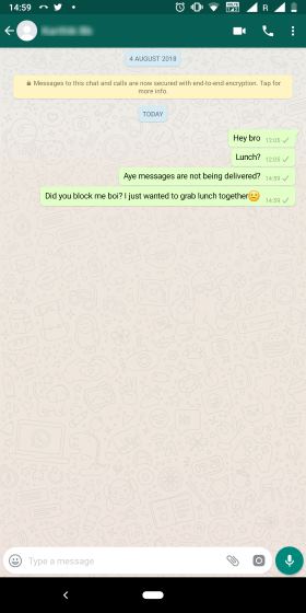 Contacto bloqueado de WhatsApp