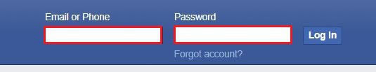 Proporcionar tus credenciales de inicio de sesión en Facebook
