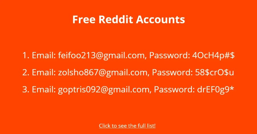 Cuentas Reddit gratuitas
