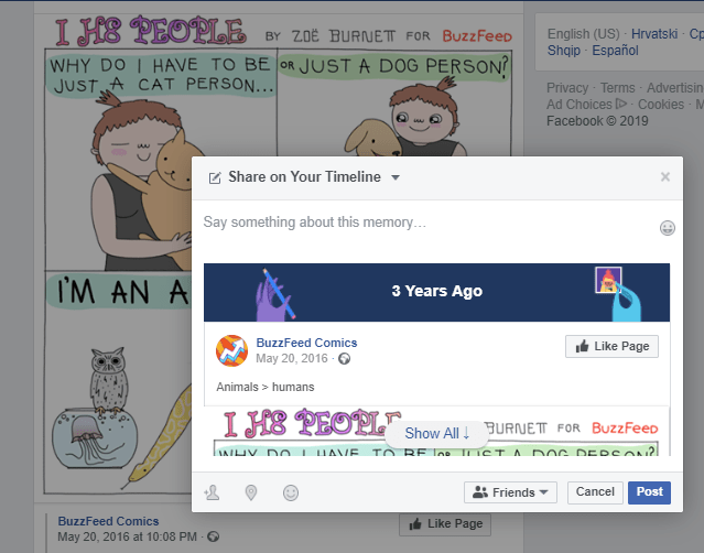 Recuerdos de Facebook